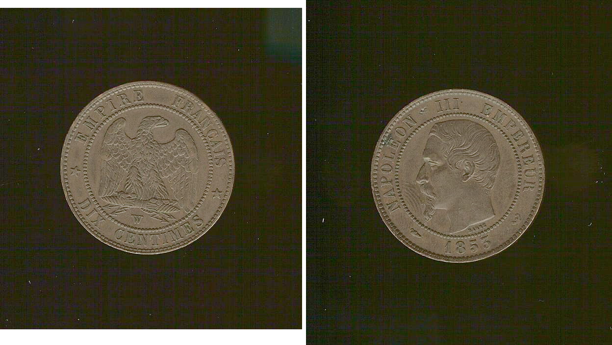 10 centimes Napoleon III 1853W gEF